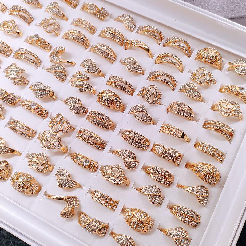 10 шт. женское кольцо с цирконием, кольцо из сплава с кристаллами