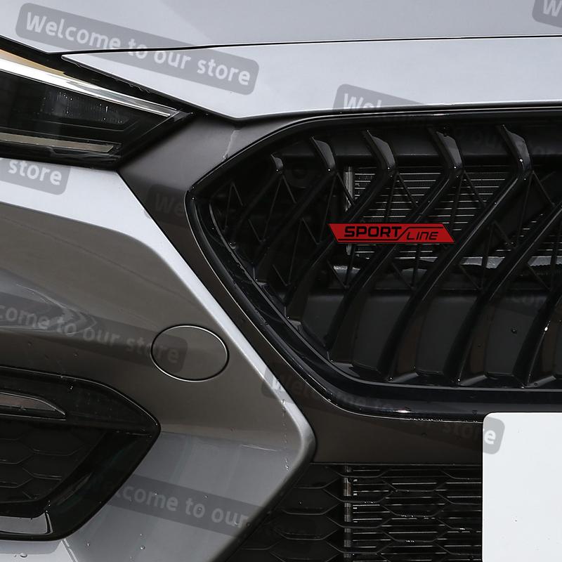 JBIW9 3D Metal Car Styling Sport Line Grille Emblem Side Decals Rear Trunk Body Badge For Skoda VRS Octavia Scala Vision Rapid Kodiaq