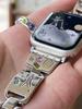 Cute Cat Glossy Metal Band For iWatch Ultra 9 8 7 42mm 45mm 49mm Diamond Bracelet Strap For Apple Watch 38mm 40mm 41mm 6 5 SE 4