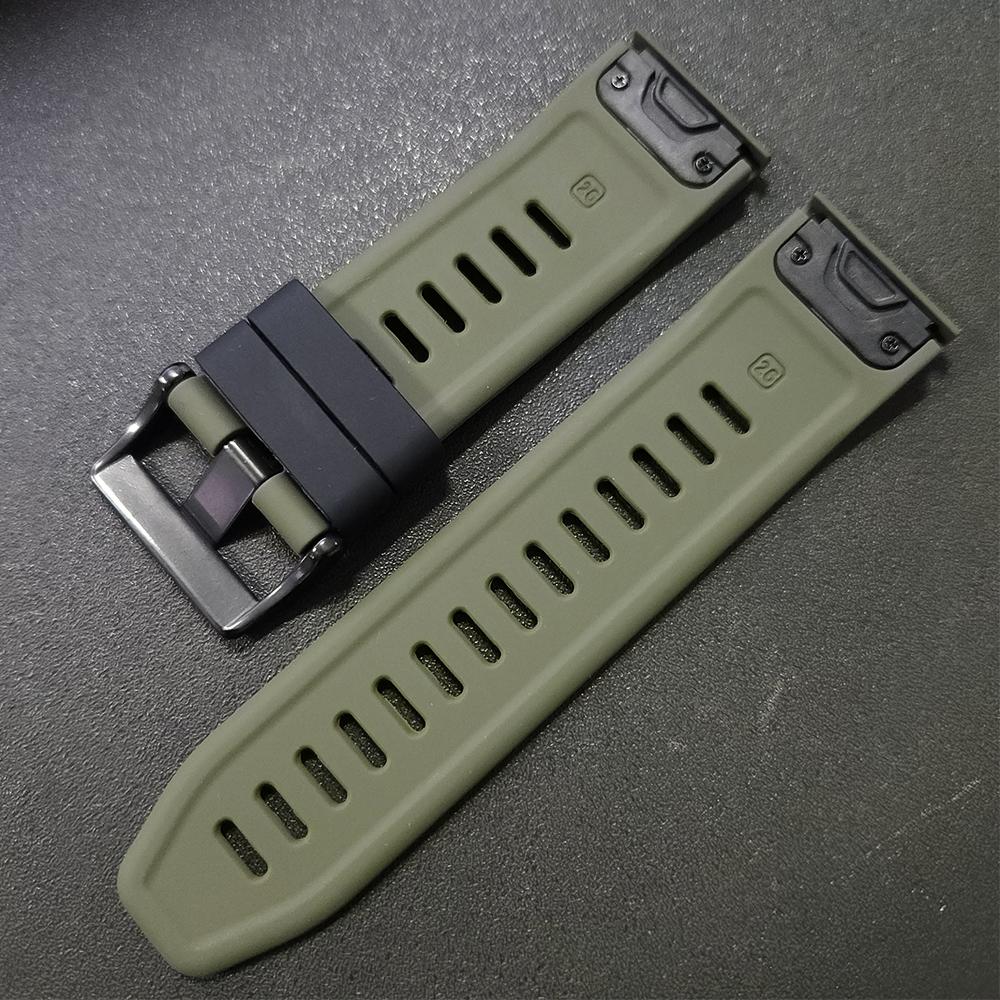 Two-Tone Soft Silicone Strap For Garmin Fenix 7X Pro QuickFit 26mm Watch Band For Garmin epix Pro Gen 2 51mm Watchband Bracelet