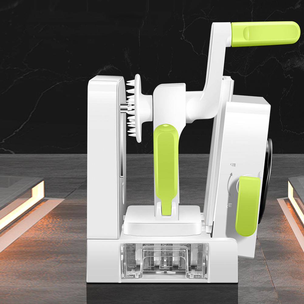 Складная спиральная овощерезка с дополнительным отсеком для лезвий, овощерезка, измельчитель овощей с ручкой для огурцов, картофеля, цуккини