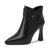 Hot Sale Ladies Shoes Ankle Women's Boots Elegant Modern Boots Women Solid Buckle Zipper Pointed Toe High Heel Female Shoes