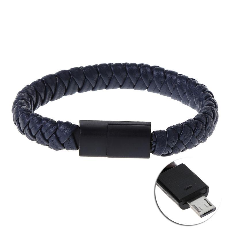 Кабель для передачи данных, браслет для быстрой зарядки, USB-зарядное устройство, кожаное портативное устройство для Android iPhone Type-C