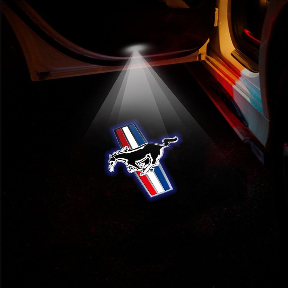 2PCS Car Laser Projector LED HD Induction Lamp Welcome Light for Mondeo 2007-2013 Mustang ST RS Ford Max 2007-2008 Focus 2 F150