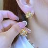 S925 Silver Needle Purple Zircon Flower Stud Earring for Ladys Girls Fashion Elegant Studs Women Earring Jewelry Gift