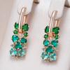 Серьги-подвески с кисточками из зеленого циркона градиентного цвета для женщин, серьги-бижутерия