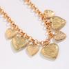 Stereoscopic Metal Heart Bracelet Elegant Vintage Jewelry Temperament Heart Pendant Necklace  Daily
