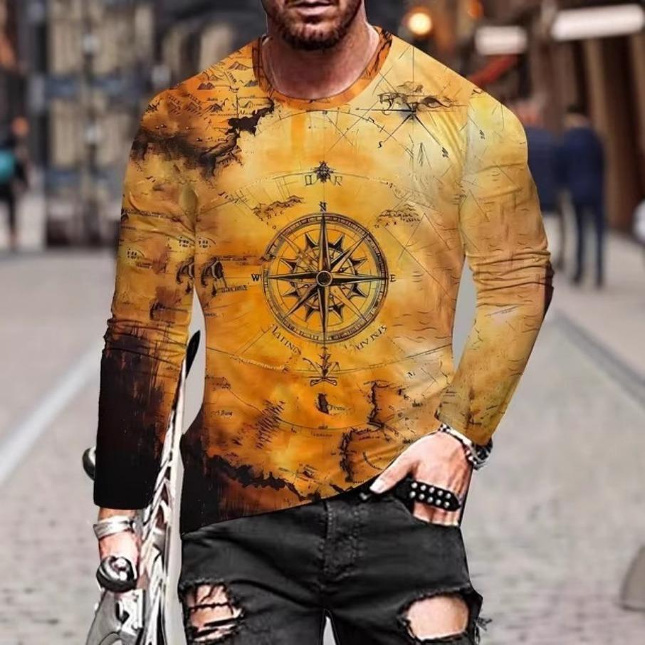 Женская футболка с круглым вырезом, длинным рукавом и 3D-принтом