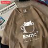 A Cup Of Kitten Is Equivalent To A Lattecotton Women TShirts Cartoons Prints Tops Soft ONeck Oversize T Shirt Summer Clothes