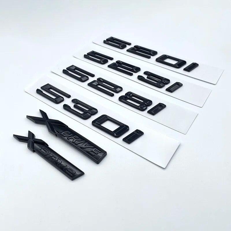 Старая глянцевая черная эмблема с буквами 520i 523i 525i 528i 530i 535i 540i для BMW 5 серии E60 E61 F10 F11 G30, наклейка на багажник автомобиля с логотипом