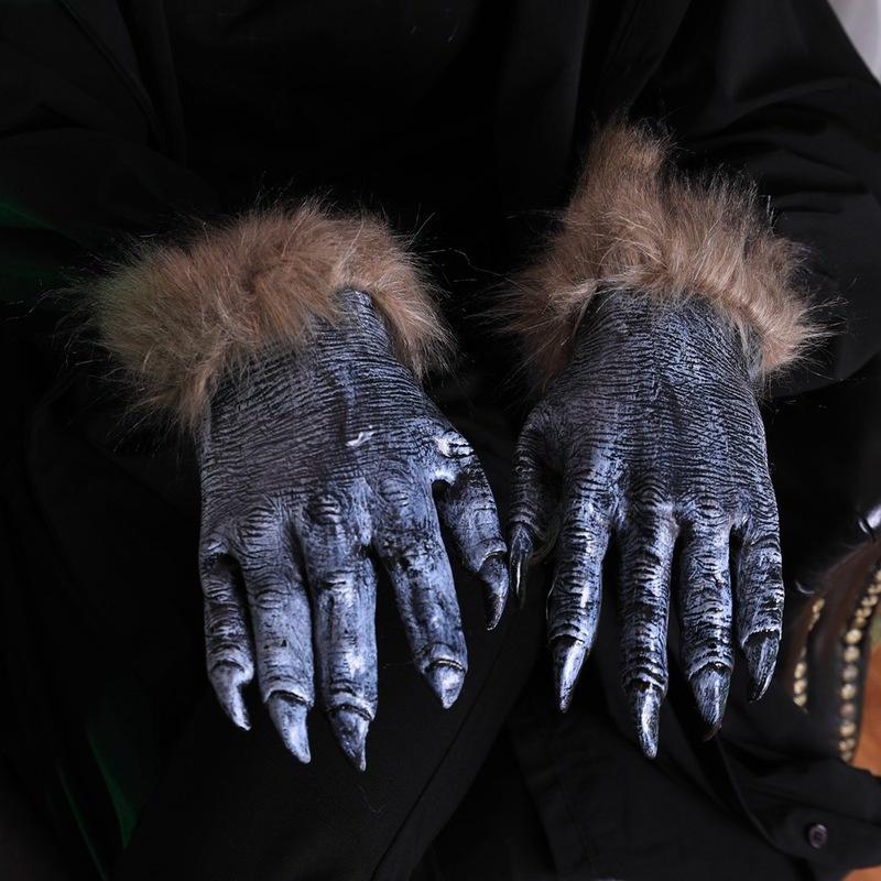 1 Pair Werewolf Horror Wolf Paws Claws Creepy Masquerade Horror Devil Cosplay Costumes Unique Gloves Decorations