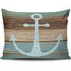 Fanaing Декор для спальни на заказ Морской якорь Потертое дерево Прибрежная тематика Наволочка Мягкая на молнии Коричневая Аква Мятная и Бирюзовая Наволочка Мода