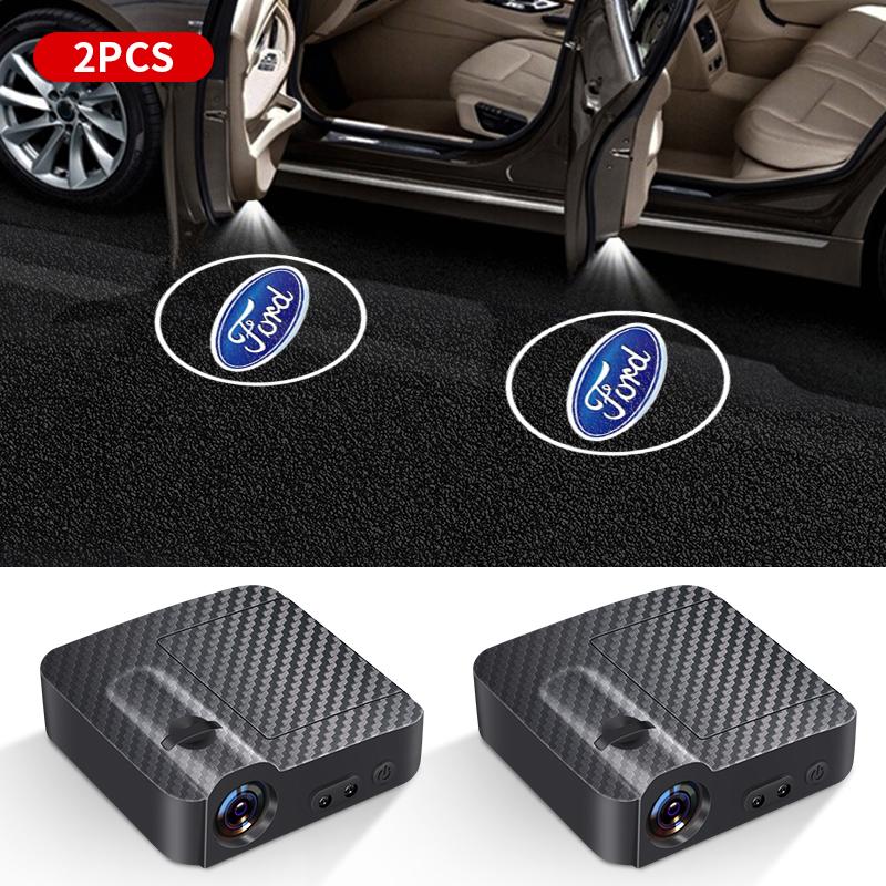 Car Sticker 1/2pcs LED Car Decor Welcome Logo Light Courtesy Door Lamp For Ford Fiesta Ranger Fusion Mondeo Mustang Transit Auto