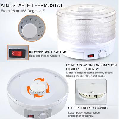 Электрический дегидратор для пищевых продуктов, 5-ярусная сушилка для фруктов, сушилка для вяленой говядины, трав с регулируемой регулировкой