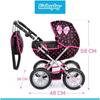 Kinderplay Poussette Poupee, Poussette Jouet - Poussette Landeau Bebe pour Poupée, Gondola, Poignée hauteur entre 33 et 63, KP0262G