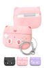 Shizuka Will AirPods Pro 21 Case Cover, Cat-Shaped Silicone Case with Cat Ears and Strap, C01 Pink