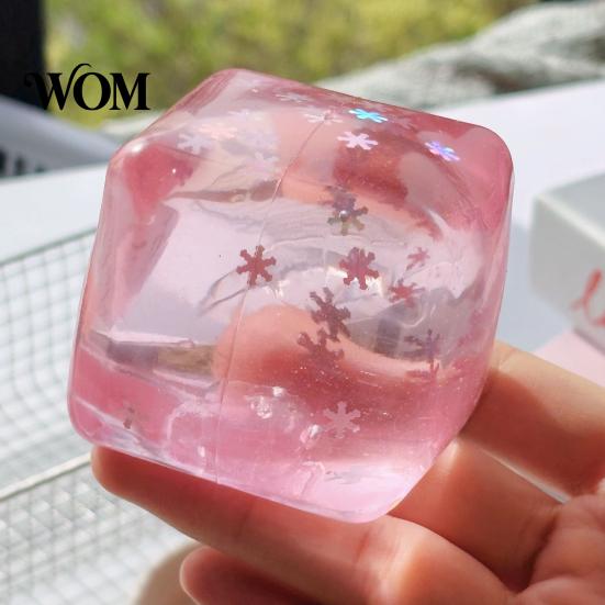 Soft Stress Ball Transparent Lemon Squeeze Toy, Relief Jellyfish Ice Cream Anxiety Toy Clear Cube Sensory for Kids Adults Reduction