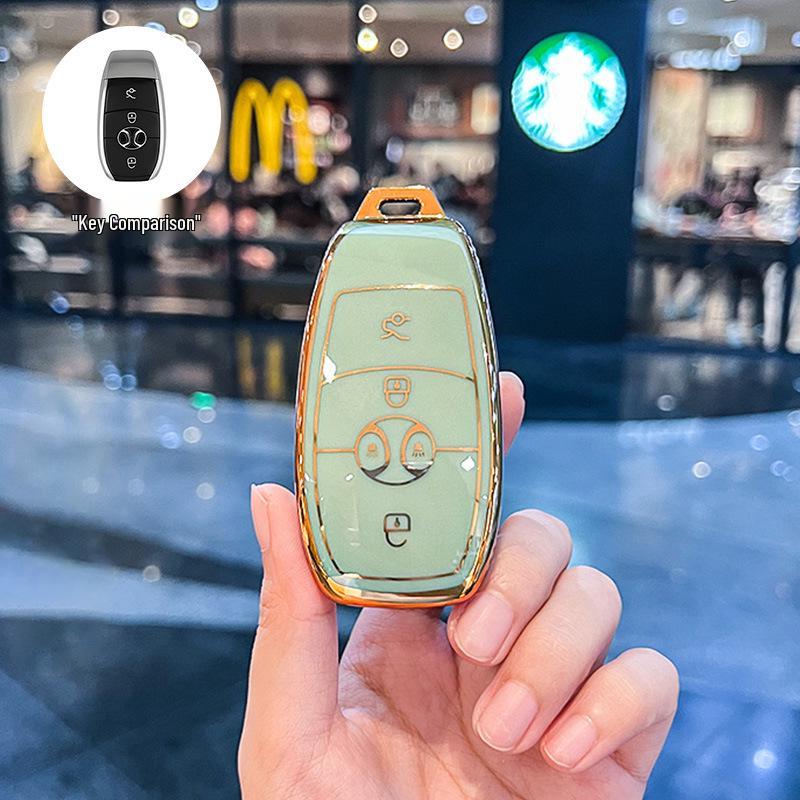 BAIC EX3 Electric Vehicle Key Fob Protective Case with Buckle Bag - Full Coverage for R600 Model