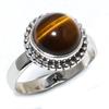 Кольцо из серебра 925 пробы с натуральным тигровым глазом, размер 6 R4b73
