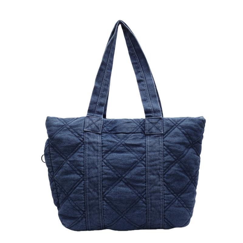 Простая хлопковая одежда, переносная сумка-тоут, женская сумка для поездок на работу осенью и зимой, вместительная повседневная универсальная сумка через плечо с бриллиантами