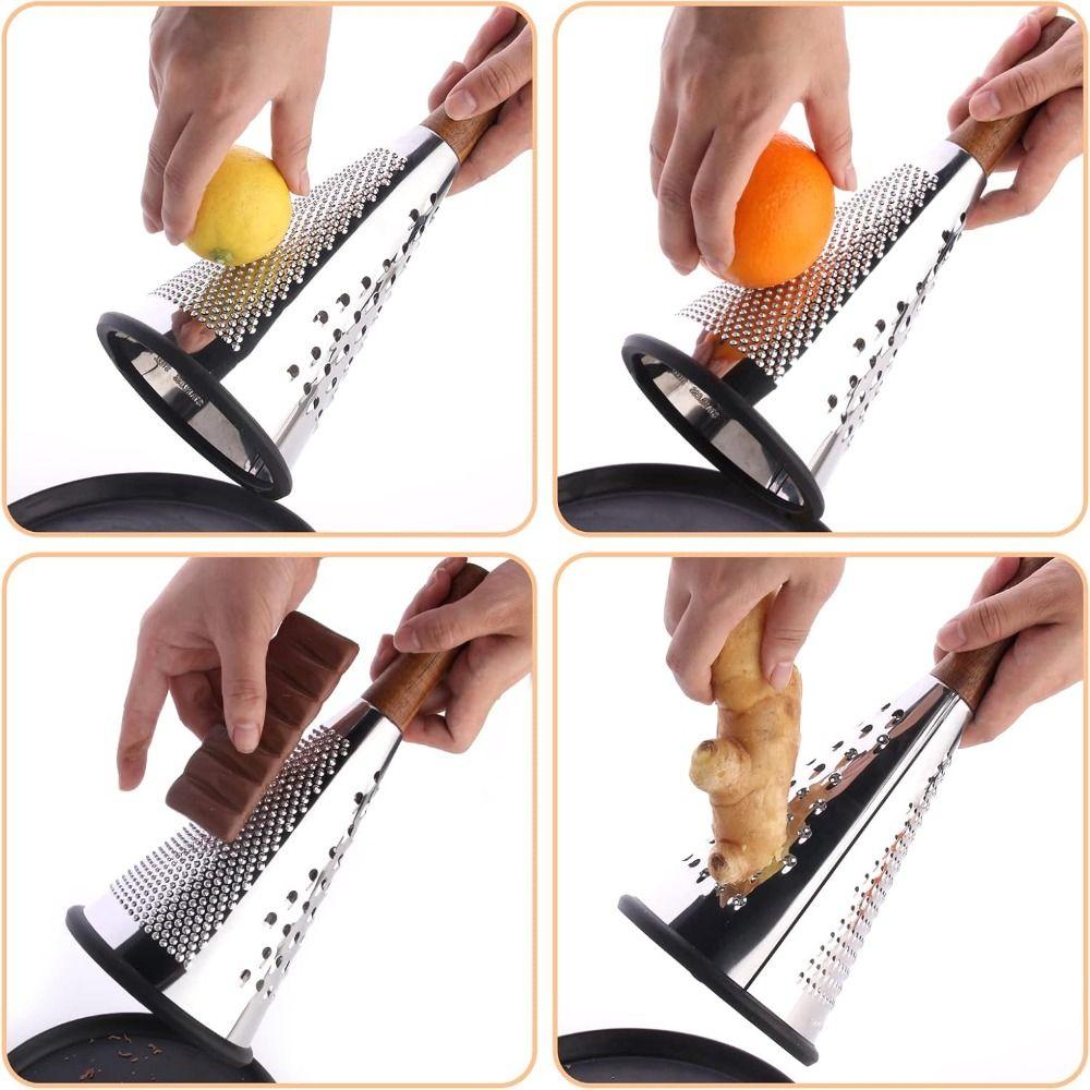 Triple Function Parmesan Shaver Wood Handle Vegetables Cheese Grater  Kitchen Tools