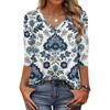 Women's T Shirt Print 3/4 Sleeve Daily Weekend Fashion Basic V- Neck Regular Top