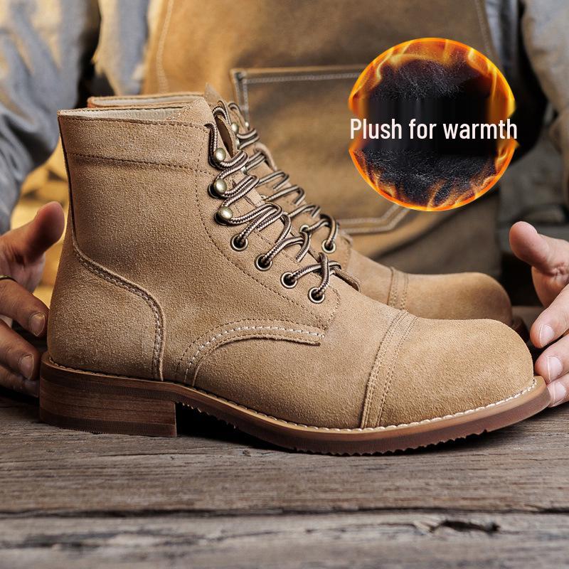 8111 Suede Martin Retro Ankle Boots - Men's Genuine Leather Work & Paratrooper Boots (Cowhide 8083)