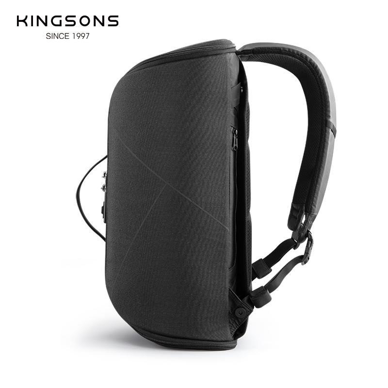 Kingsons 25L Противоугонный противопорезный складной мужской рюкзак черный дорожные сумки сумка для ноутбука 15,6 дюйма с USB-портом для зарядки/замком TSA/магнитным нагрудным ремнем