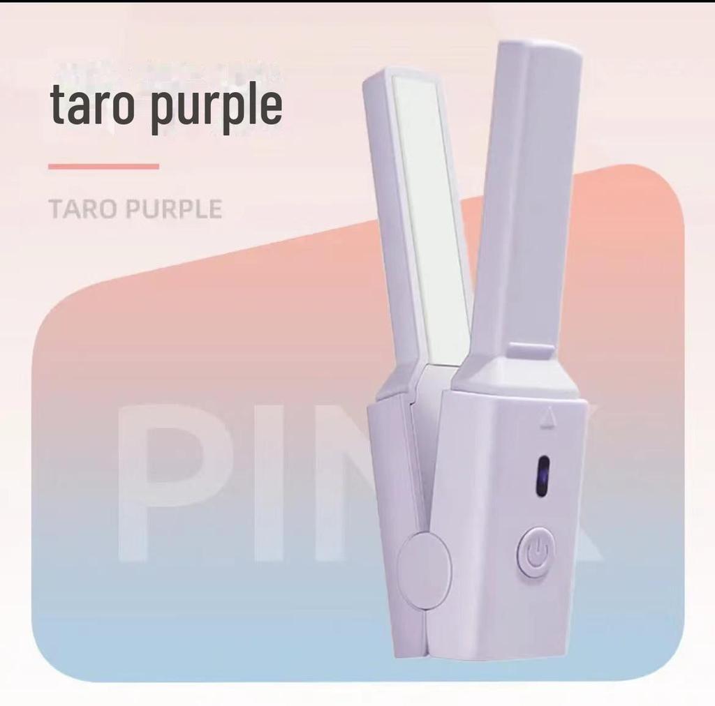 USB мини-выпрямитель для волос и щипцы для завивки двойного назначения - безопасный, портативный для общежитий, идеально подходит для челки