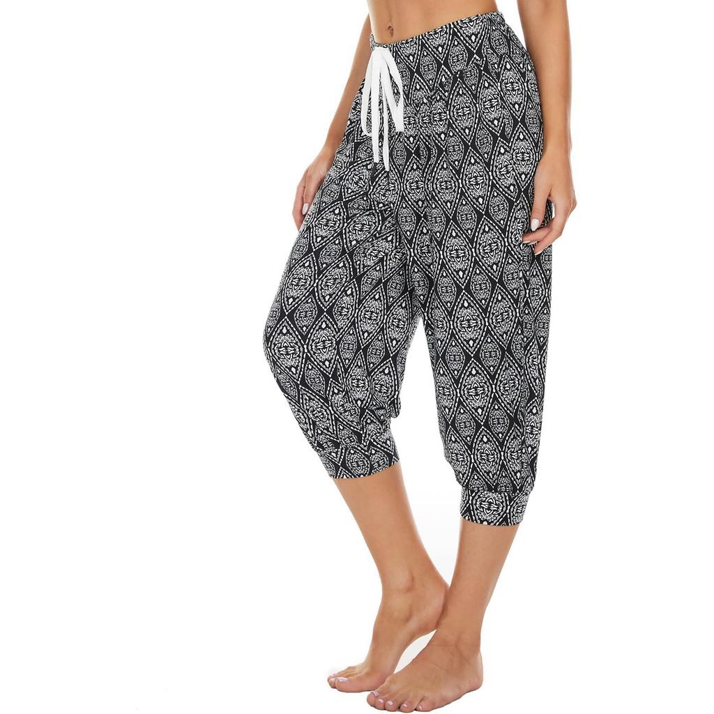 Женские летние свободные брюки с ретро-принтом Seven Pants, спортивные штаны для йоги и дома, штаны для бега с карманами