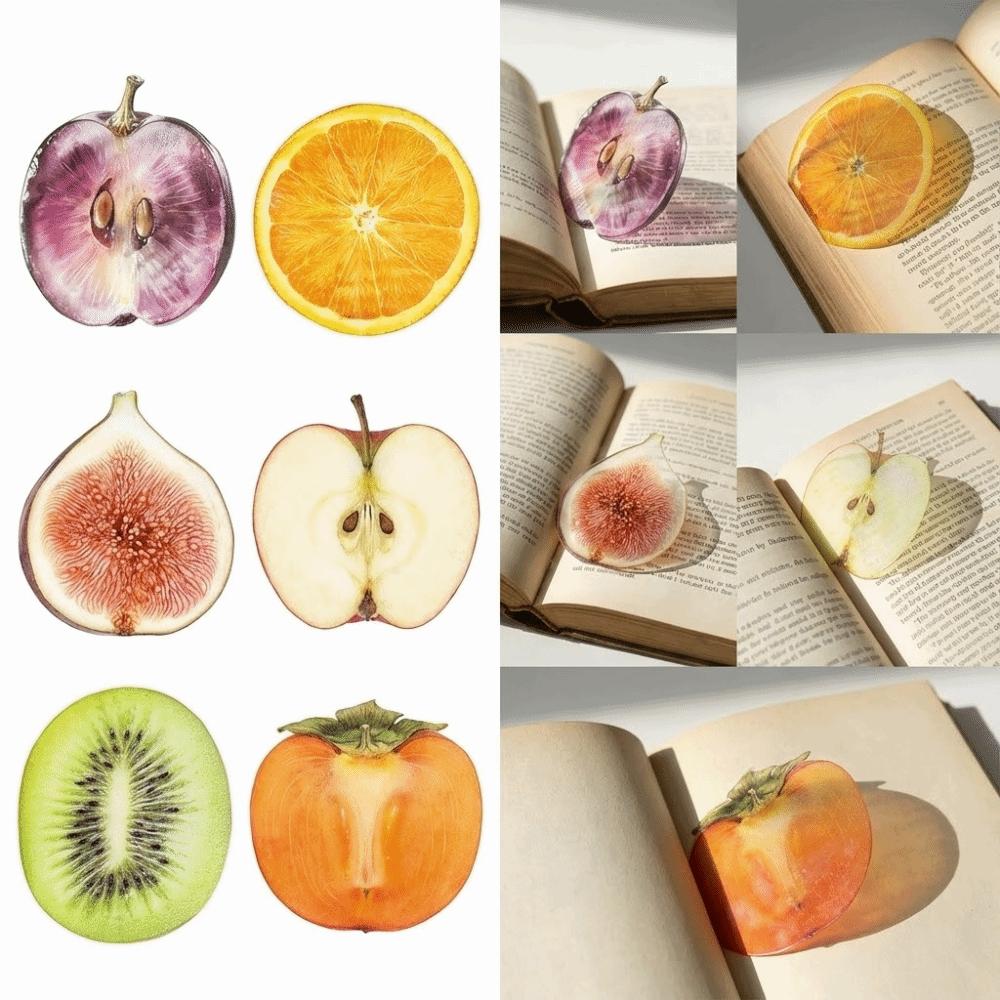 Premium Feeling Reading Mark Transparent Grape Tomato Bookmarks Simulation Bookmark  Student Gift
