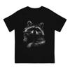 Cute T Shirts Unisex Pure Cotton Vintage T-Shirts Round Neck Raccoon Mammal Tees Short Sleeve Tops New Arrival
