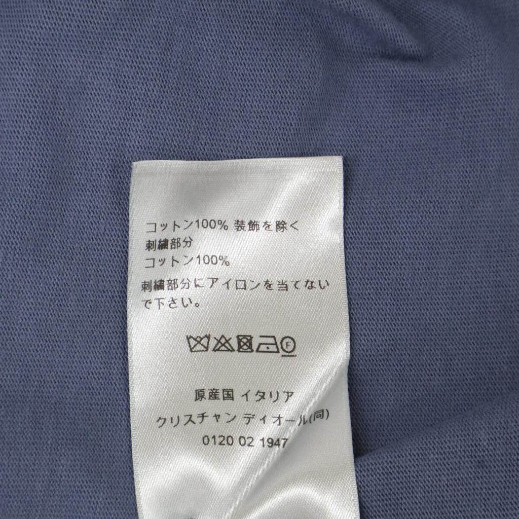 DIOR [xSTONE ISLAND] Blue Logo Short Sleeve T-Shirt tops M blueUsed