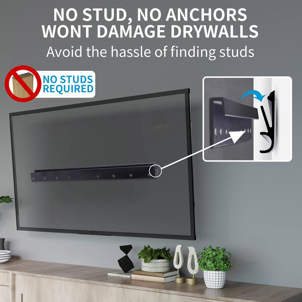 Antimbee No Stud Required Drywall TV Mount for TVs TV Wall Mount Bracket VESA Up To 400x400mm Up To 80 Lbs Universal Fit Compatible with Most Screen
