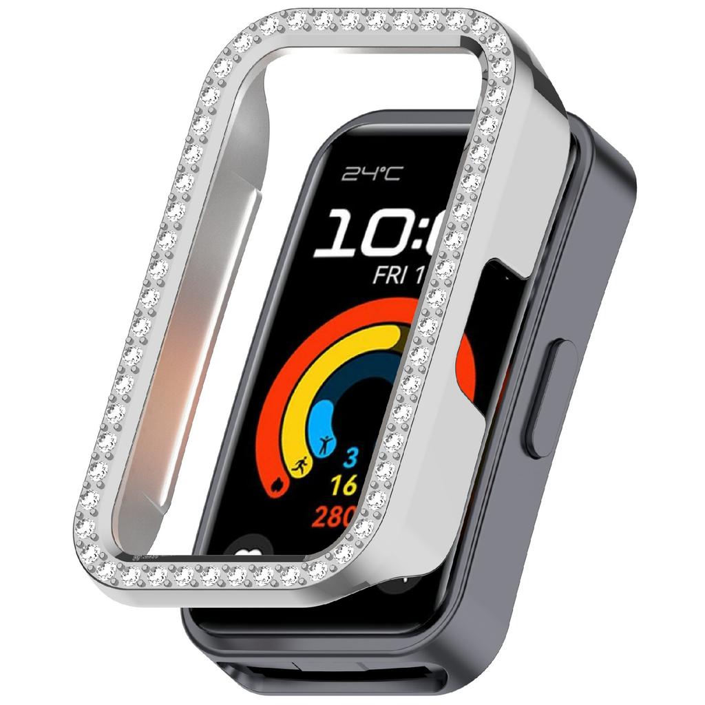 Protective Case For Huawei Band 10/10 NFC/9/9 NFC/8/8 NFC Hollow Design Rhinestone Decor PC Watch Cover