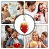 Handmade Faux Leather Heart Keychain Good Luck Decorative Love Charm Keyring Bags Backpacks Cars Accessories