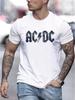 ACDC Мужская футболка Футболка Классическая рок-группа Топ Мужская Хлопок Круглый вырез Черная Свободная Готическая Тренд Футболка Винтажная Повседневная Футболка
