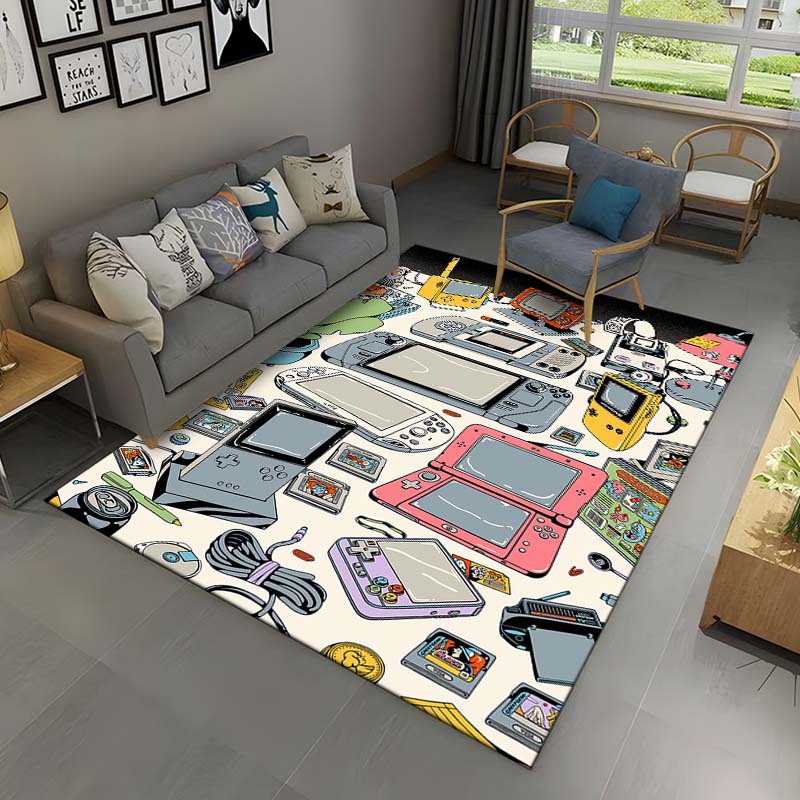 Ретро игровая консоль Game Boy GBA Коврик, Коврик для дома Гостиная Детская спальня Диван Коврик Декор, Нескользящий напольный коврик