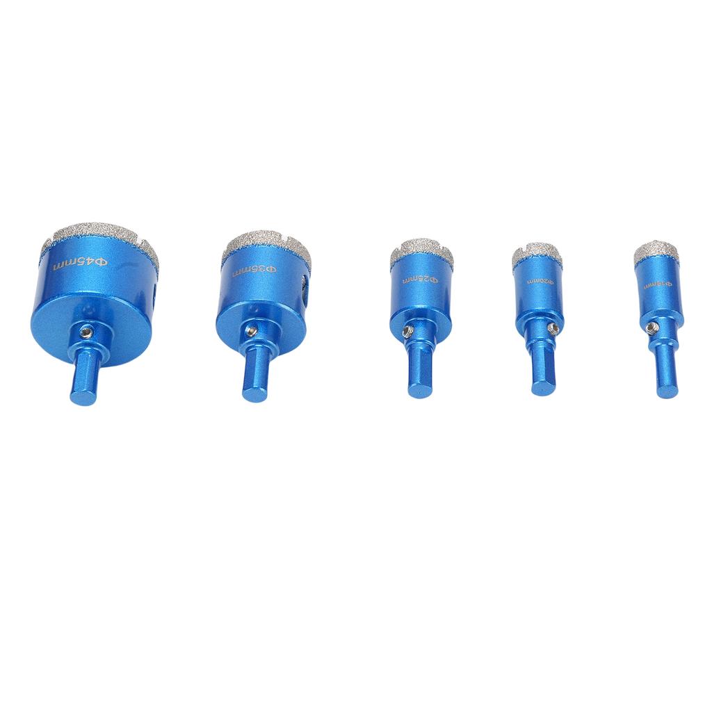 5Pcs Diamond Hole Saw Drill Bit Set 18 20 25 35 45mm 10mm Triangular Shank Hole Opener for Ceramic Tile Glass Marble