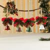 Christmas Tree Ornament Bow Pine Branches Decorative Bells Home Ambiance Doorway Wind Chime Decoration Christmas Theme Party Decor Gift