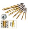 Machine Thread Tap Drill Bit HSS 6542 Titanium Metric Screw Machine Taps Straight Flute Hand Tool M2/M2.5/M3/M3.5/M4/M5/M6/M8