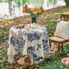 Floral Round Rectangle Table Cloth,Stain Resistance,Water Repellent Wrinkle-Free Flower Tablecloth for Home Kitchen Dining Party Indoor Outdoor Use
