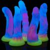 Luminous Anal Plug Mixed Colors Dildo Female Masturbator Adult Sex Toys Realistic Penis Silicone Dick BDSM