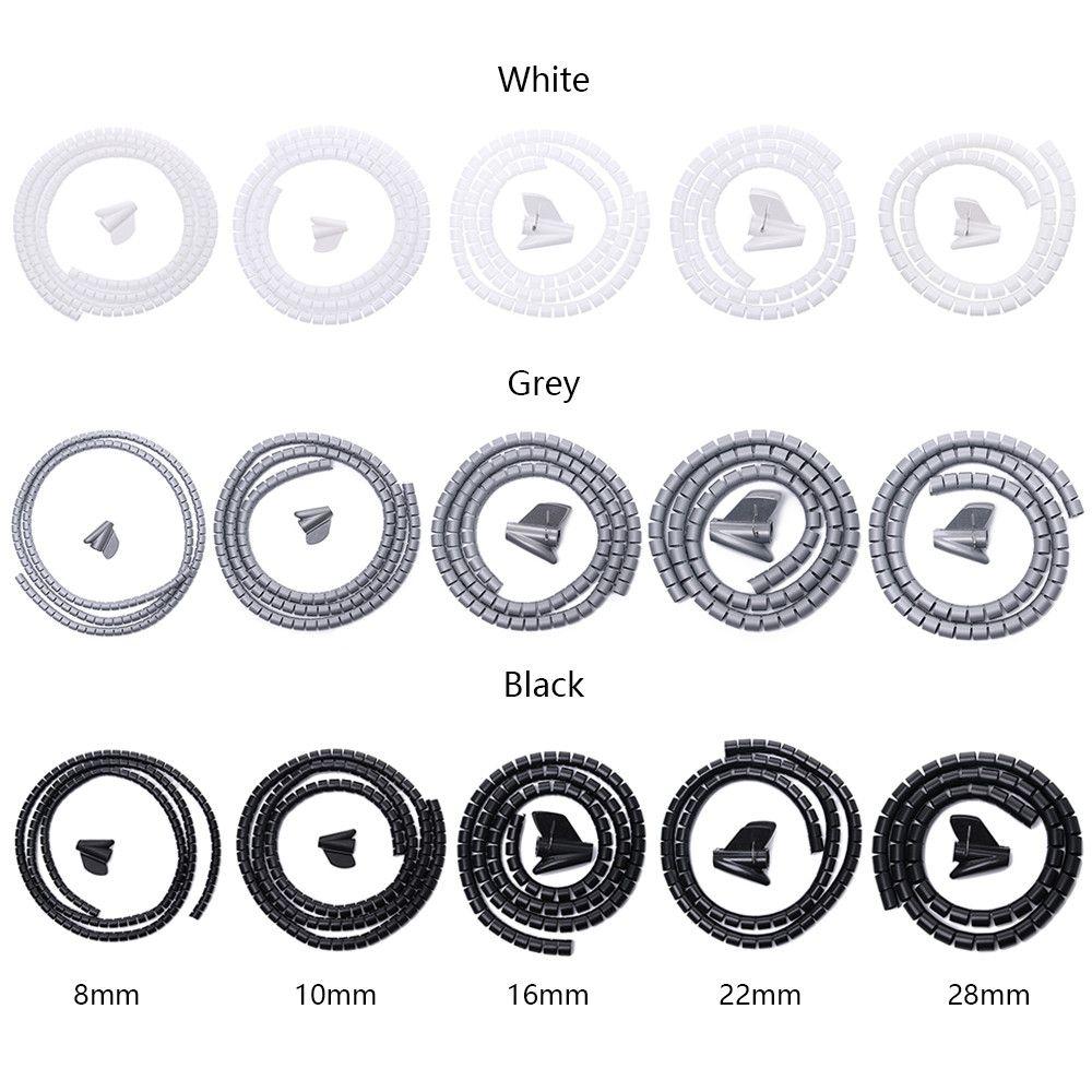 Practical Wrap Clip Management  Cable Holder Wire Organizer Flexible Spiral Tube Cord Protector