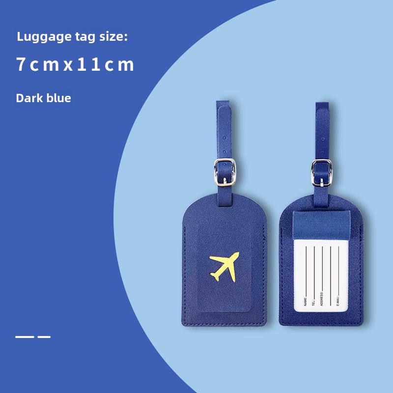 "PU Leather Luggage Tag & Passport Cover Set with Cross-Border Airplane Design"