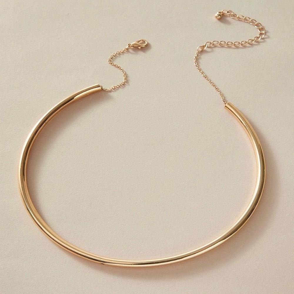 Waterproof Collar Necklace Metal Round Necklace Punk Choker Jewelry Gift
