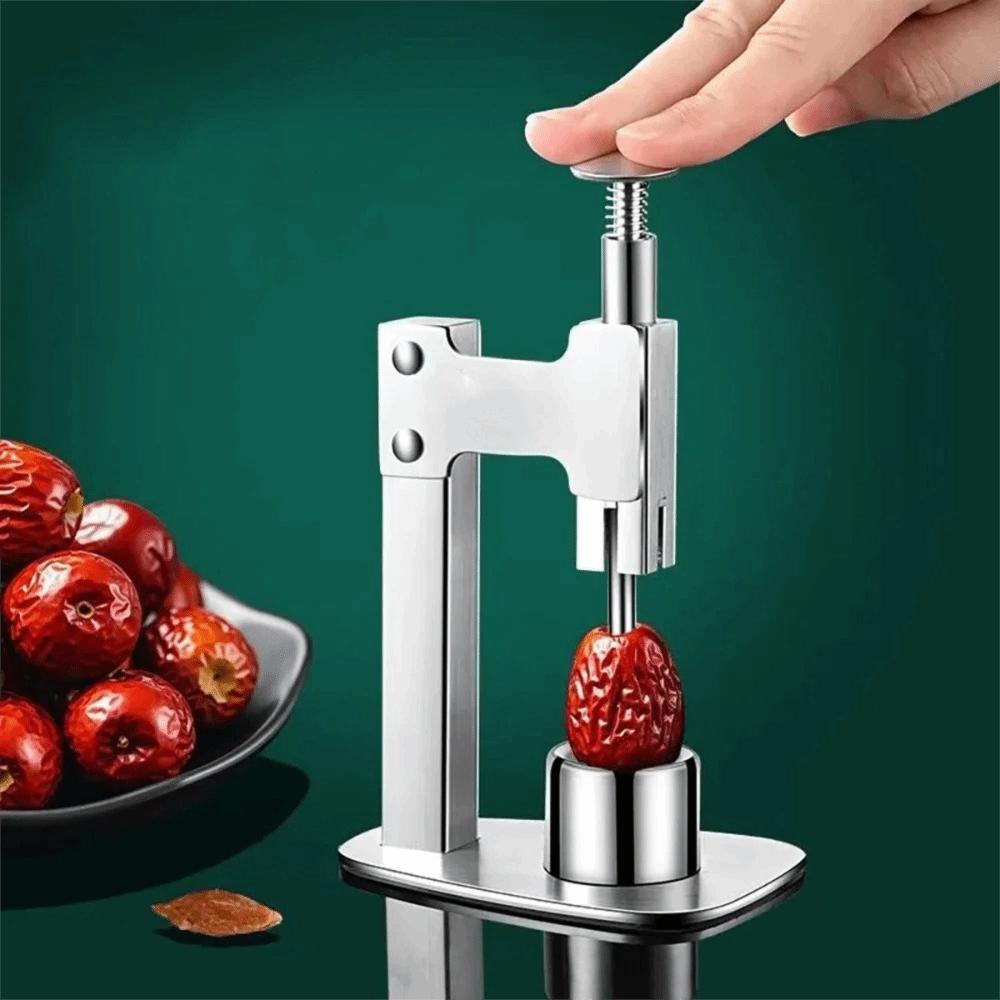 Labor-Saving Stainless Steel Red Dates Corer Press Type Cherry Pitter Olive Core Remover Plum