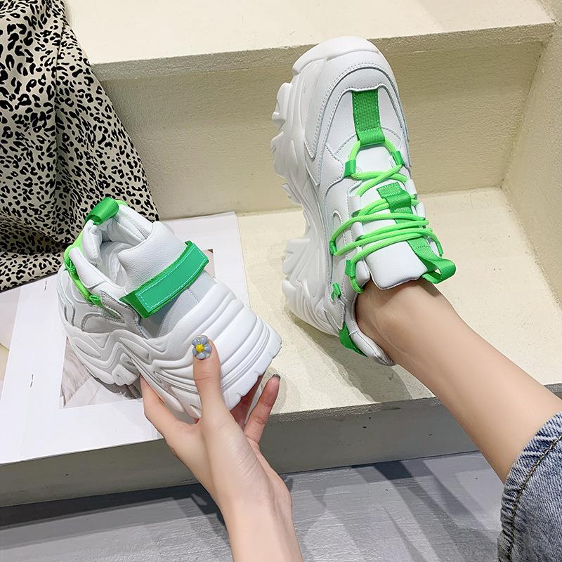 Туфли на платформе женские повседневные вулканизированные туфли новые модные женские кроссовки на толстой подошве Basket Femme Chunky Sneakers женские ef5ser4