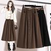 Women's Retro Corduroy Skirt for Women's Fat MM Covers Hips and Looks Slim and Umbrella Skirt High Waist A-line Skirt