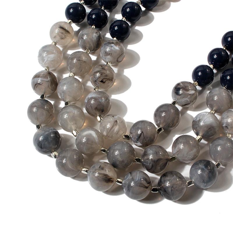 Простые бусины многослойное ожерелье для женщин мода преувеличенная ключичная цепочка с серьгами GZW